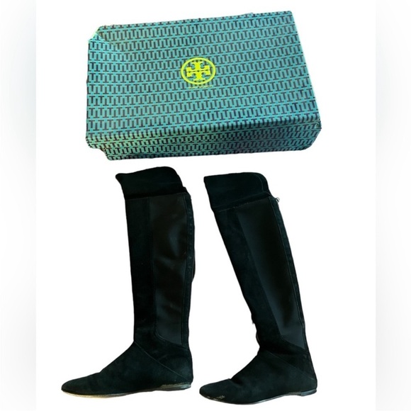 Tory Burch Kevin Over the Knee Boot - Black Willow Suede Size 6.5 - Picture 2 of 13